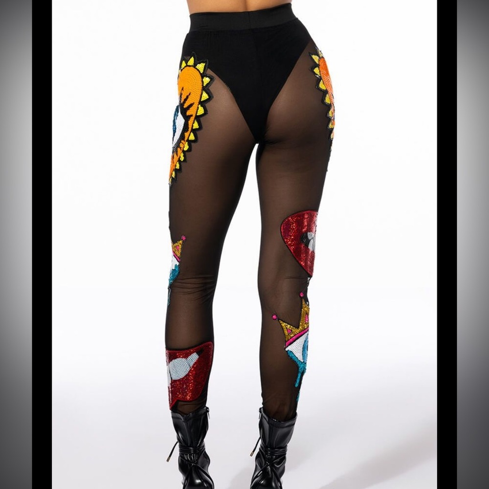 2 piece mesh leggings and duster